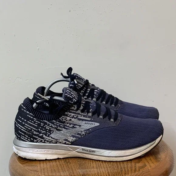 Brooks Shoes Brooks Men Ricochet Knit Dna Amp Black Blue